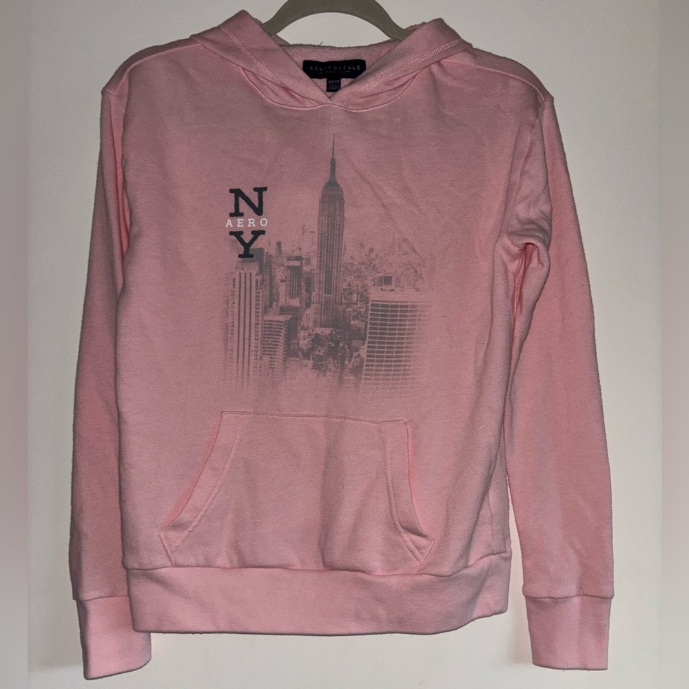 Aeropostale NY Light Pink Hoodie with NY Skyline